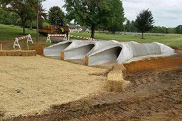 Unique precast pipe structure helps community park with increased stormwater runoff