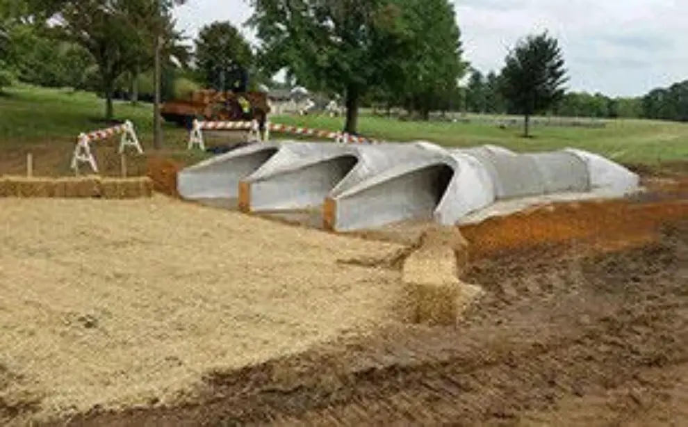 Unique precast pipe structure helps community park with increased stormwater runoff