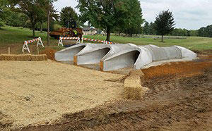 Unique precast pipe structure helps community park with increased stormwater runoff
