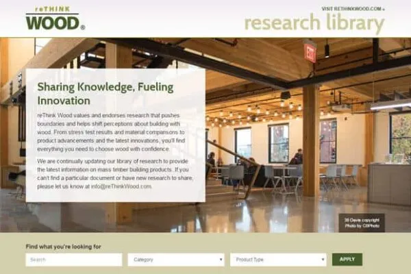 New reThink Wood Research Library demonstrates possibilities for building with wood