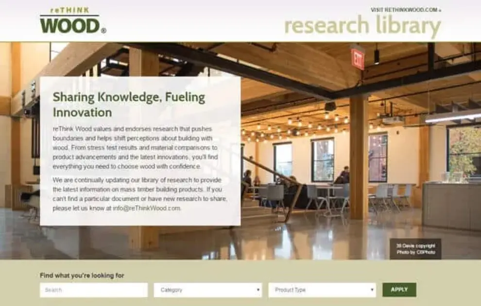 New reThink Wood Research Library demonstrates possibilities for building with wood
