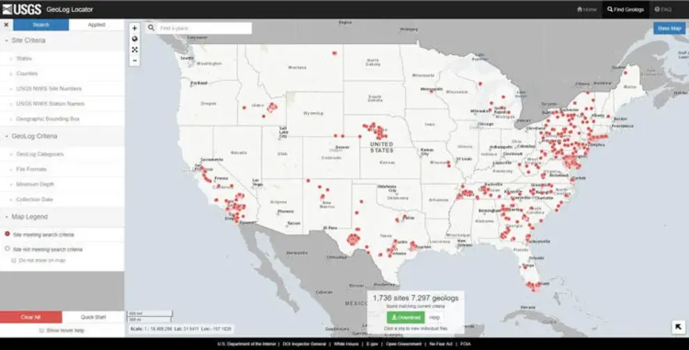 Borehole geophysical logs accessible through new USGS Online Map