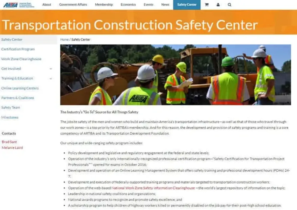 ARTBA Foundation launches Transportation Construction Safety Center