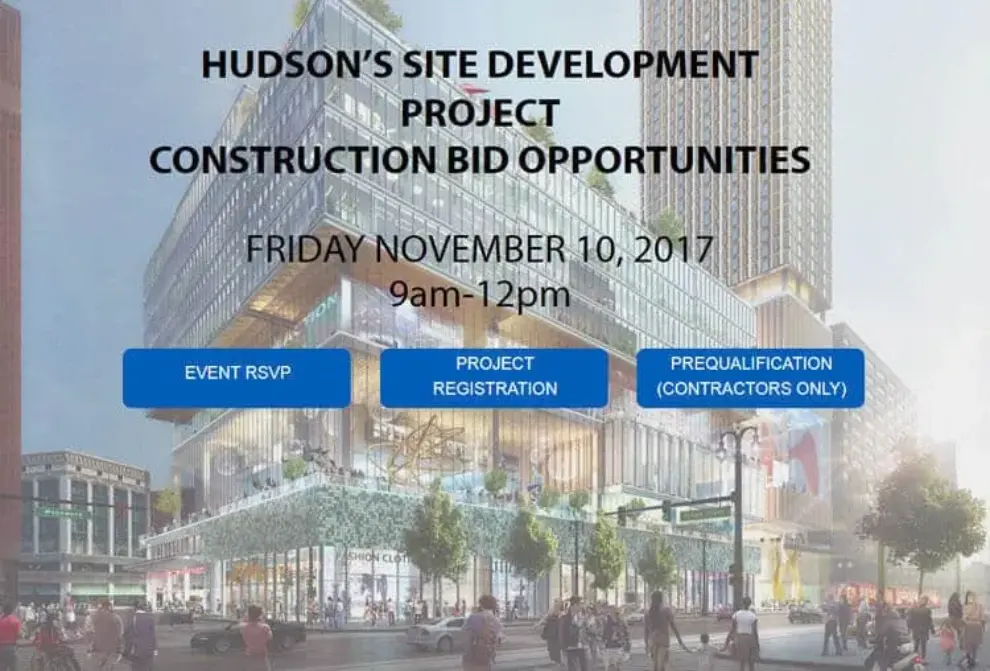 Barton Malow seeks bidders for Hudson’s Site Development Project