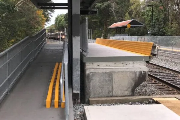 Train stations gain ADA compliance with FRP mini-high platforms