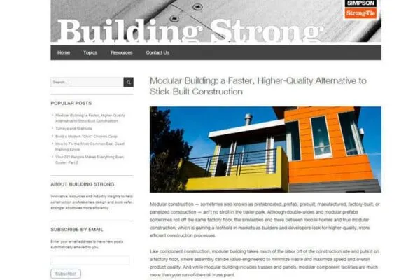 Simpson Strong-Tie launches blog for construction professionals