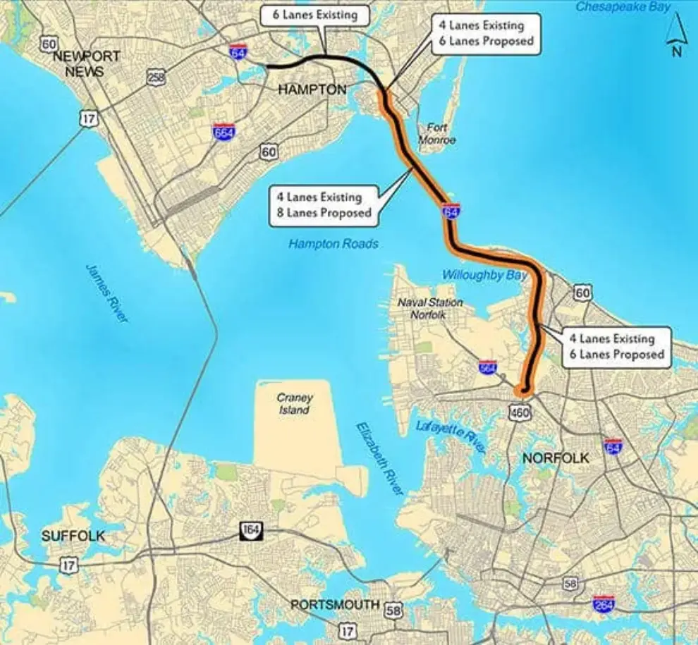 VDOT shortlists three teams for Hampton Roads Bridge-Tunnel Expansion