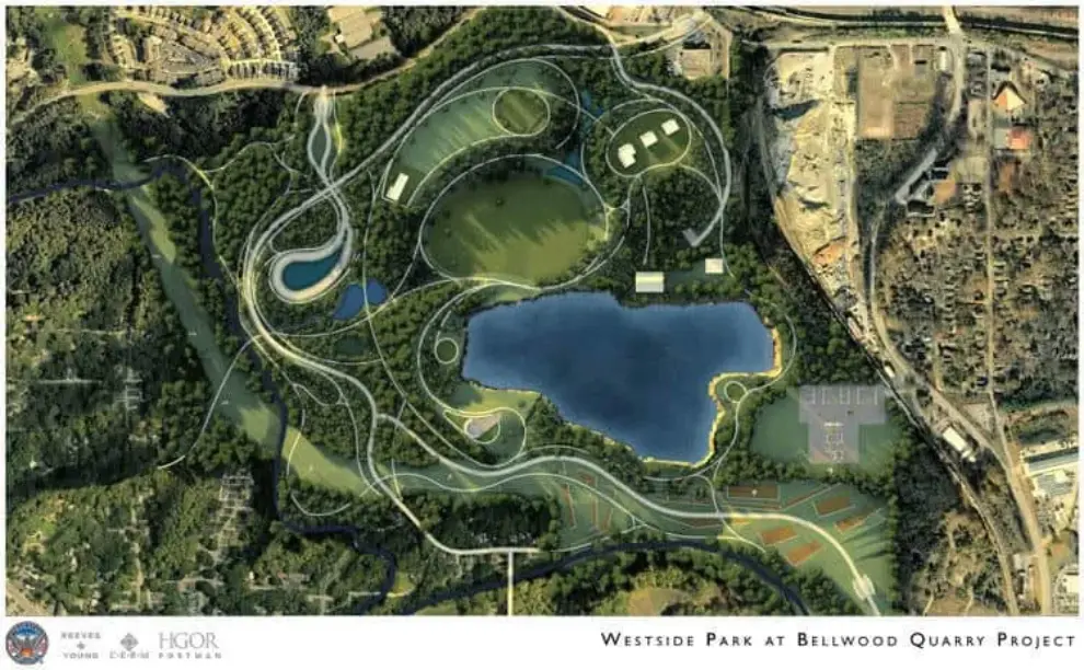 Officials break ground on the Westside Park at Bellwood Quarry