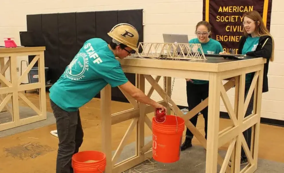 Purdue ASCE reaches out to high schoolers with Bridge Bust event