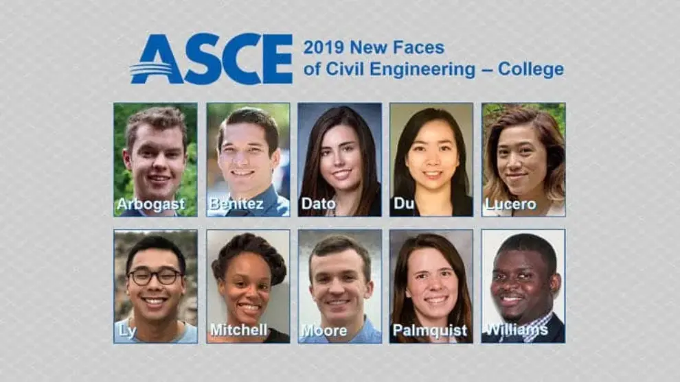 ASCE Recognizes 2019 New Faces of Civil Engineering: College Edition