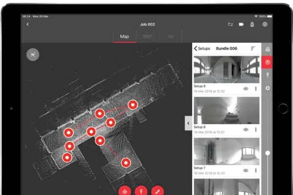 The Leica Cyclone FIELD 360 laser scanning mobile device app now works in conjunction with the Leica BLK360 imaging laser scanner. | New complete ecosystem created with smallest imaging laser scanner, award-winning mobile-device app