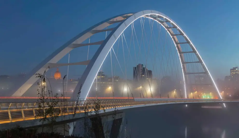 The iconic new Walterdale Bridge connects the city, nature, and people