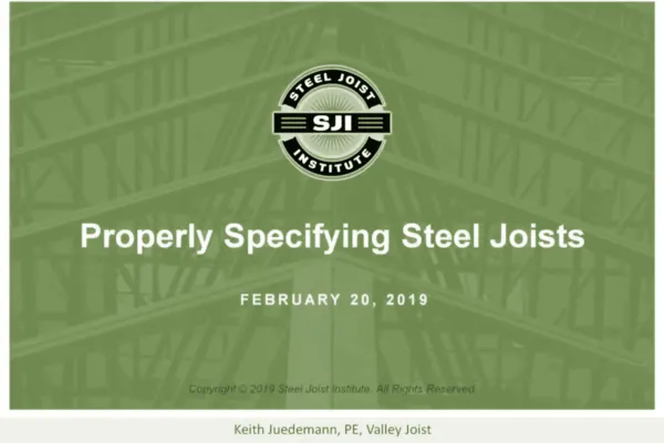Properly Specifying Steel Joists