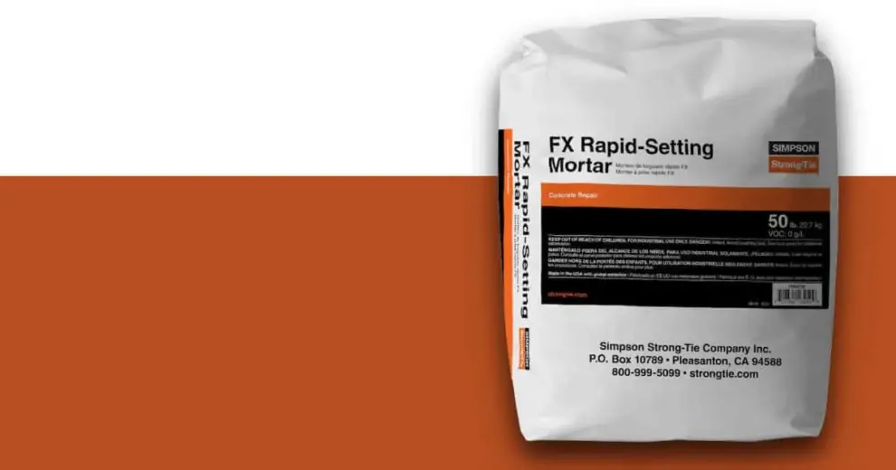Simpson Strong-Tie Introduces FX Rapid-Setting Mortar for Faster, Easier, More Cost-Effective Concrete Repairs