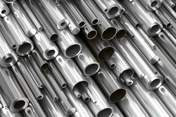 Close-up set of different diameters metal round tubes and kernels. Industrial 3d illustration | AUGUST STEEL SHIPMENTS UP 4.4 PERCENT FROM PRIOR MONTH