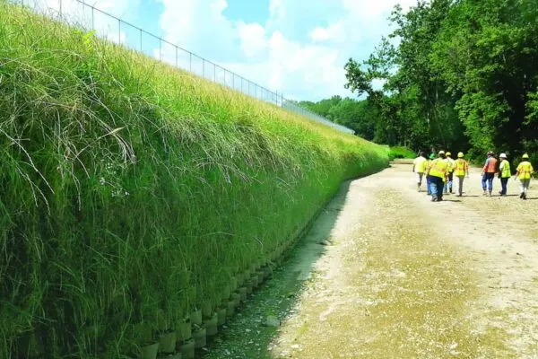 Vegetated Geocellular Retaining Wall Designed as Flood Barrier for Reconstructed Levee