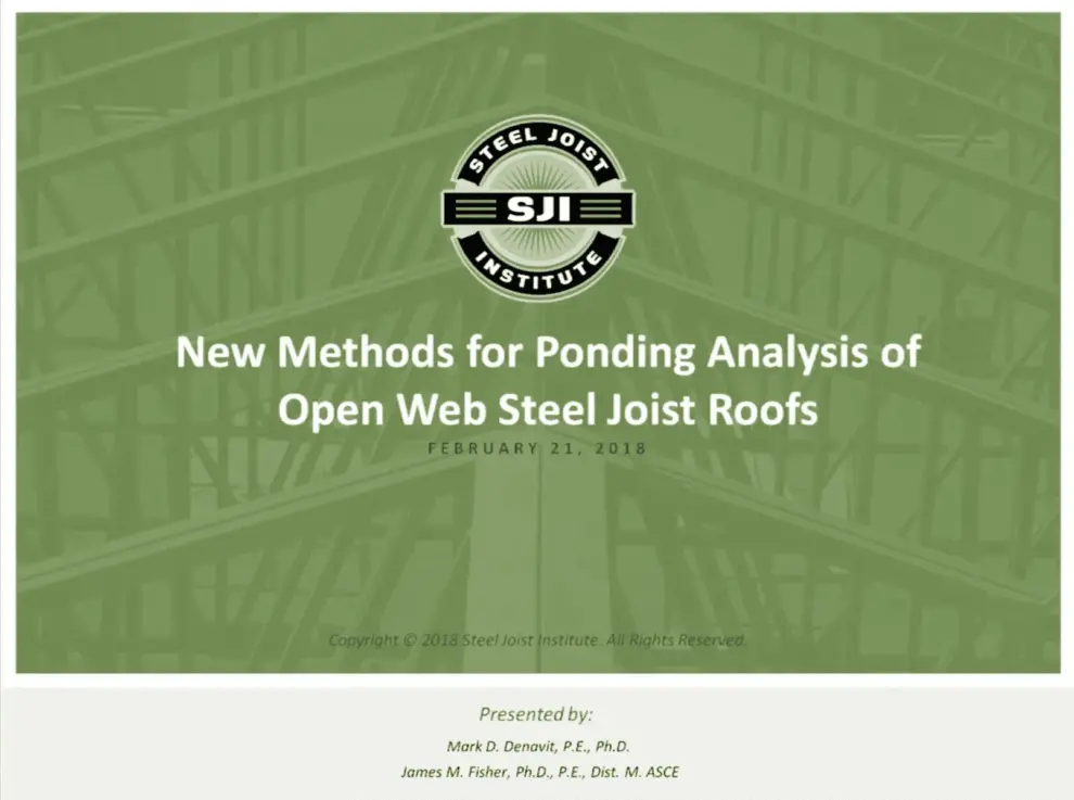 New Methods for Ponding Analysis of Open Web Steel Joist Roofs