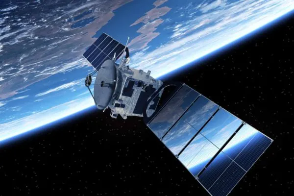 Communication Satellite Orbiting Planet Earth. 3D Scene. | Plan Sheets + Red Lines – November 2019