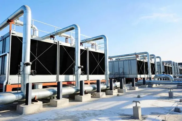 Sets of cooling towers in data center building. | Faced with Molybdate Restrictions?