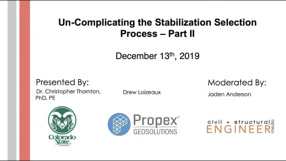 Un-Complicating the Stabilization Selection Process – Part II
