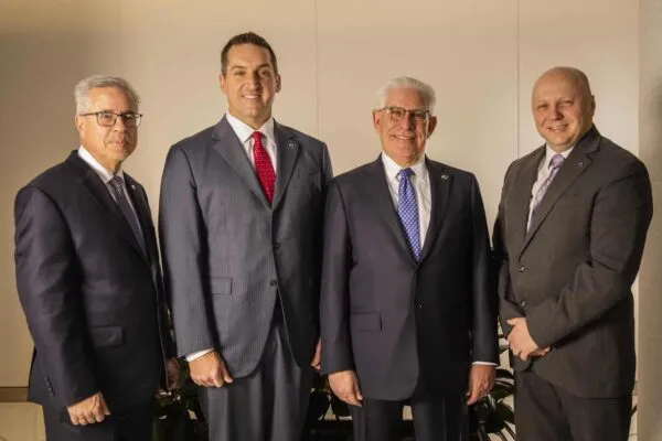 L to R: Joseph A. Dopico, COO; Kevin L. Haney, CEO & President; Richard M. Maser, Founder and Executive Chairman; and Leonardo E. Ponzio, Executive Vice President & CAO | Maser Consulting Announces New Leadership Structure