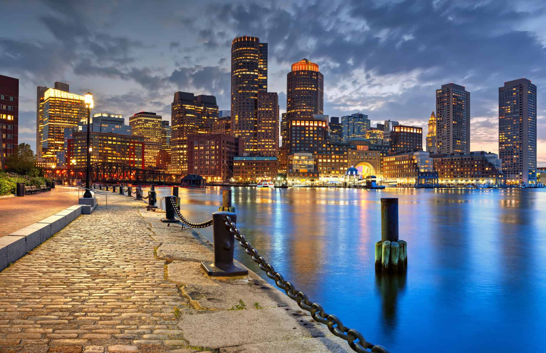 Boston Skyline At Night Civil Structural Engineer Magazine