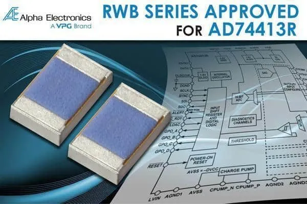 Analog Devices, Inc. Approves Alpha Electronics RWB Series Resistors for Use with Its New AD74413R Integrated Circuit Solution