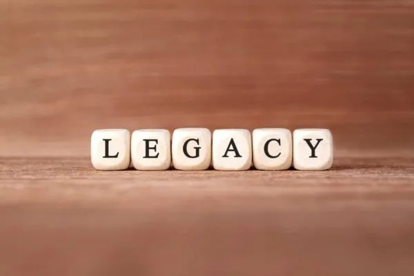 Word LEGACY made with wood building blocks | Live Your Legacy