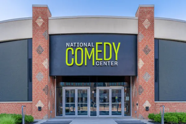 Main entrance to the National Comedy Center museum in Jamestown, New York.

Photo credit: Chautauqua 360 Photography | A Window Into Comedy’s Past and Future