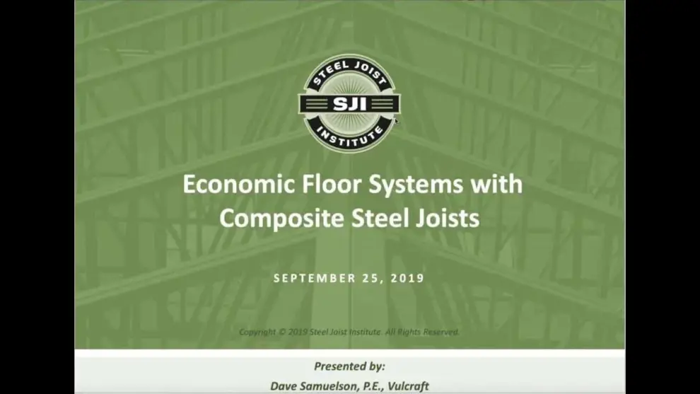 Economic Floor Systems with Composite Steel Joists – WEBINAR