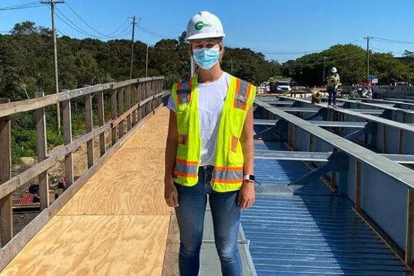 Natalie Wilcox on the Walt Whitman Bridge | Despite pandemic, URI civil engineering student completes 2 internships