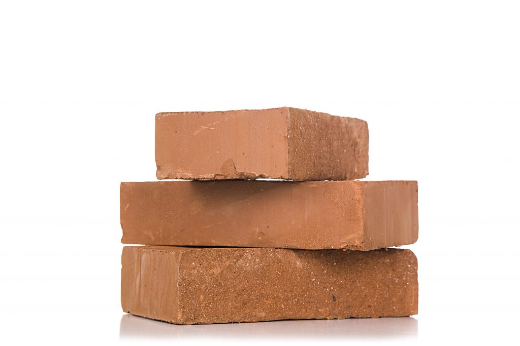 Solid Clay Bricks Used For Construction,Old Red Brick Isolated On White ...