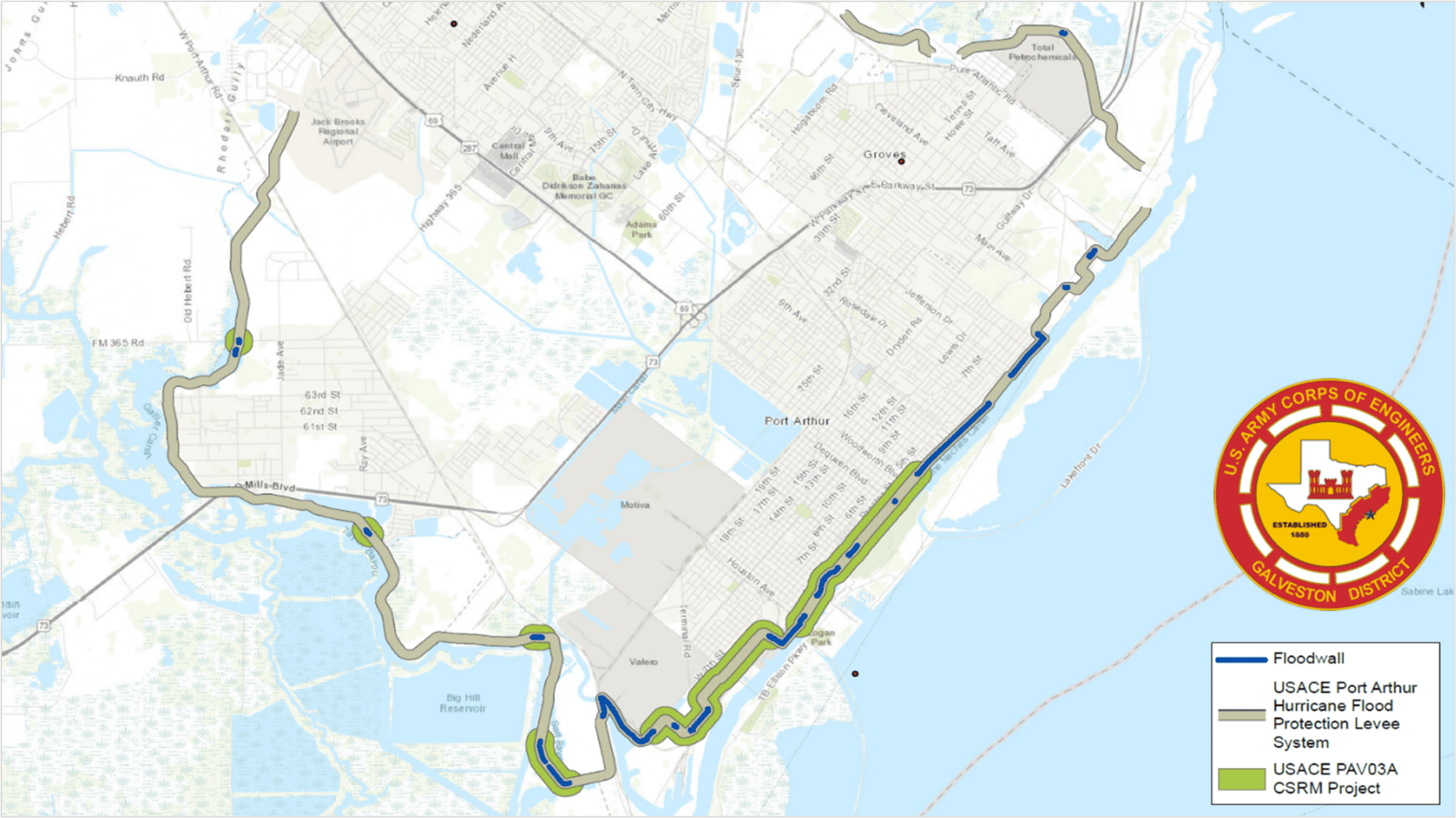 Specialty Team Assists Corps of Engineers to Boost Hurricane Protection for Port Arthur and Refineries