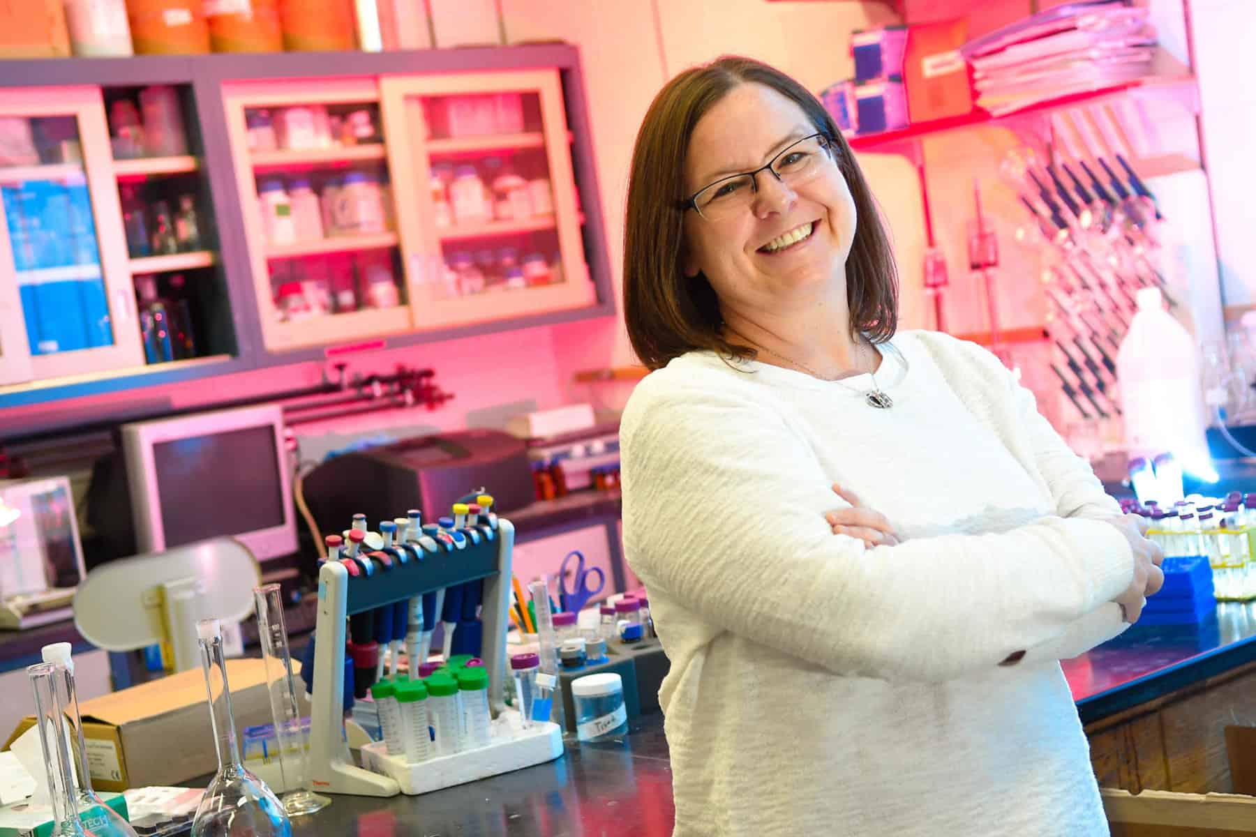 Michelle Crimi, Chair For The Director Of Engineeering and management, poses in the lab, Wednesday, November 14, 2018. (CU Photo by Steve Jacobs) | Clarkson University Professor’s New Technology Making Strides in Treatment of PFAS