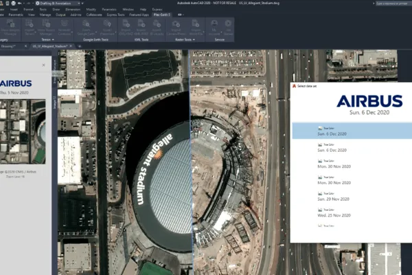Easy and fast access to Airbus' massive historical database through Plex-Earth | Plexscape and Airbus join forces to offer the best satellite imagery to the AEC industry