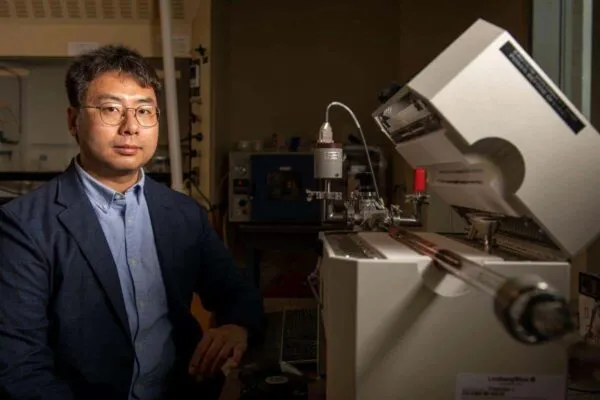 Dr. Chenglin Wu, assistant professor of structural engineering at Missouri S&T, has won a National Science Foundation (NSF) CAREER Award for his work in 2D metals. Photo by Michael Pierce, Missouri S&T.

 | Missouri S&T researcher wins NSF CAREER Award for 2D metals research