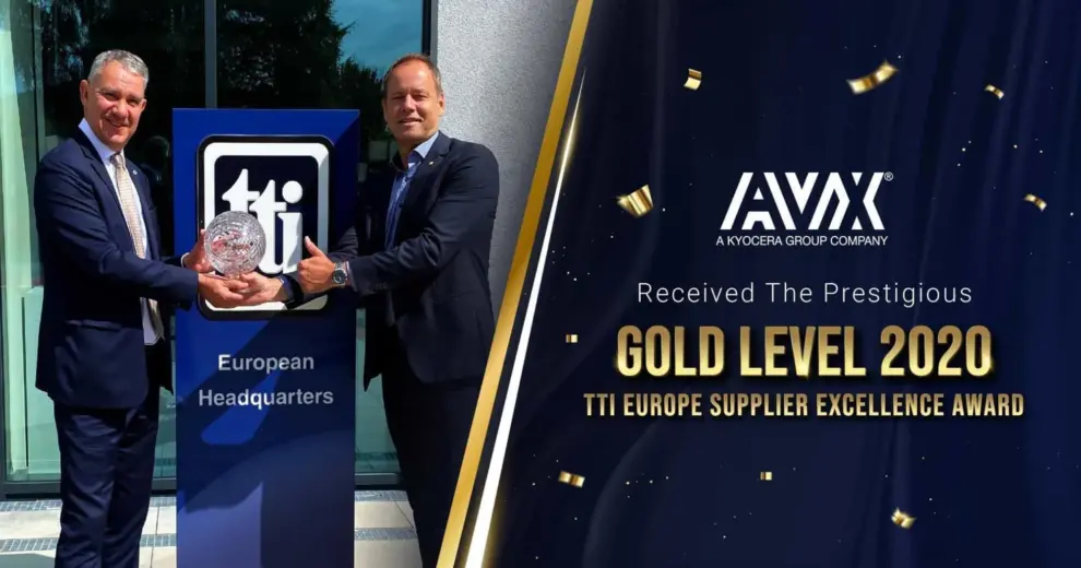 AVX Earns a Prestigious Gold Level 2020 TTI Europe Supplier Excellence Award