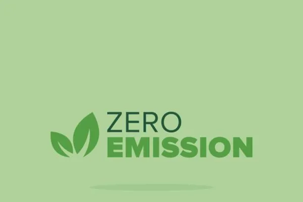 CO2 Neutral Green Vector Icon Illustration. Zero Emission Logo with Green Natural Leaf | SOLID ACACIA WORKTOPS FROM INTERBUILD DECLARED AS CLIMATE AND CARBON NEUTRAL PRODUCTS