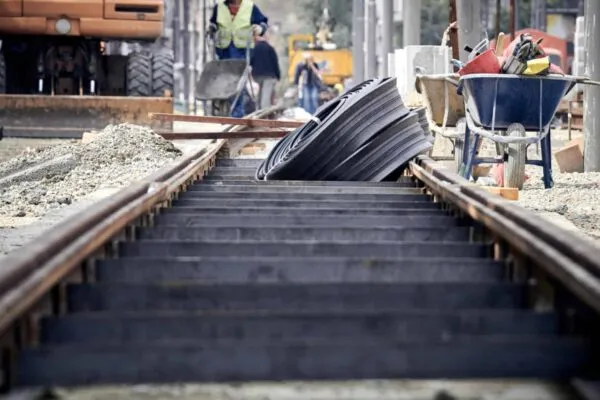 Railway track reconstruction on a public site. | Hill International to Provide Supervision Services for Kosovo’s Rehabilitation and Upgrade of Phase 2 of Rail Route 10
