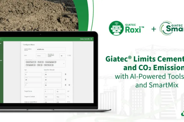 Giatec® Limits Cement Usage and CO2 Emissions With AI-Powered Tools Roxi™ and SmartMix™