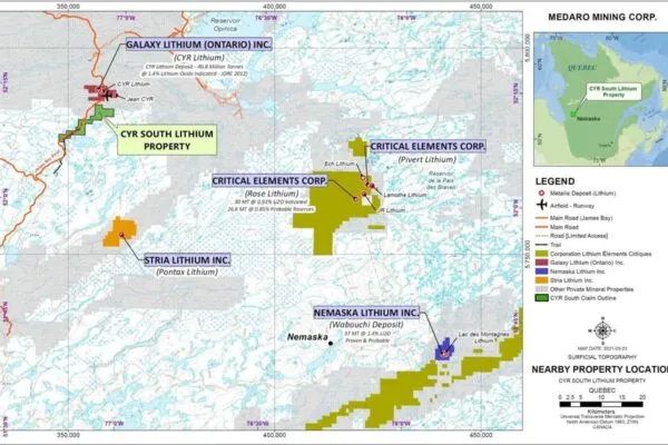 Medaro Mining Completes Phase 1 Exploration on Cyr South Lithium Property