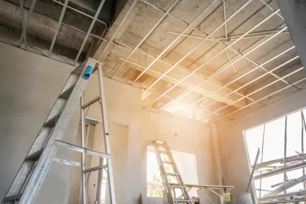 Install metal frame for plaster board ceiling at house under construction | Armstrong World Industries Announces Strategic Healthy Buildings Partnership with 9 Foundations