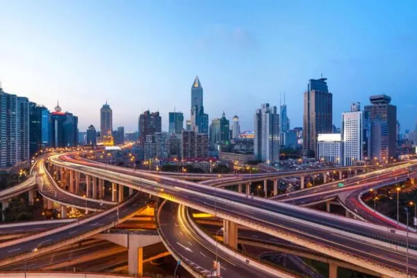 shanghai interchange overpass and elevated road in nightfall | Stephen E. Browning Joins Hill International, Inc. as Senior Vice President, Federal Sector Leader