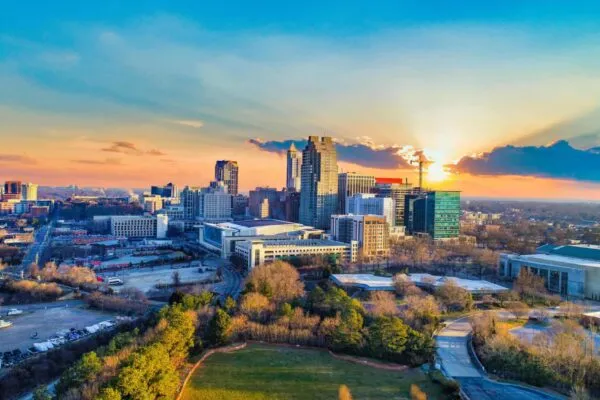 Downtown Raleigh, North Carolina, USA Drone Skyline Aerial | WALTER P MOORE EXPANDS NORTH CAROLINA PRESENCE