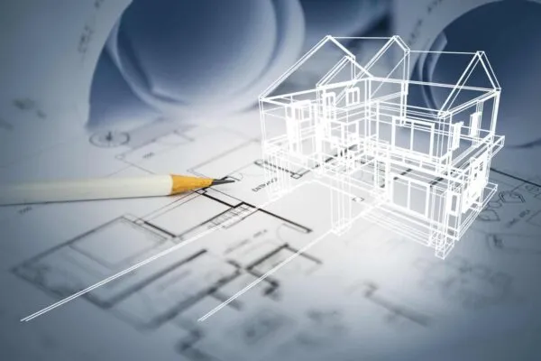 concept of dream house draw by designer with construction drawing as background | Organizations Extend Invitation to Free Webinar on Performance-Based Structural Fire Design