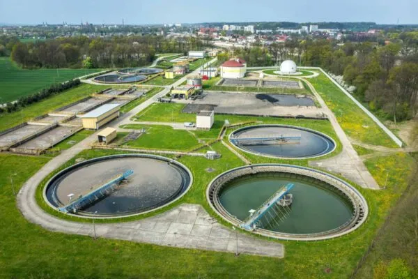 Aerial view of the sewage treatment plant | Atlas Copco to acquire German industrial pump manufacturer
