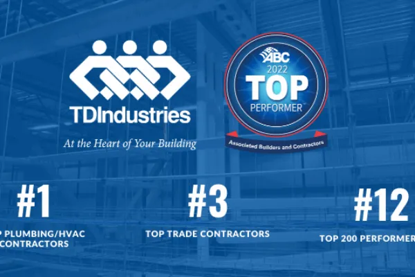 TDIndustries Recognized by ABC as a Top Performing U.S. Construction Company