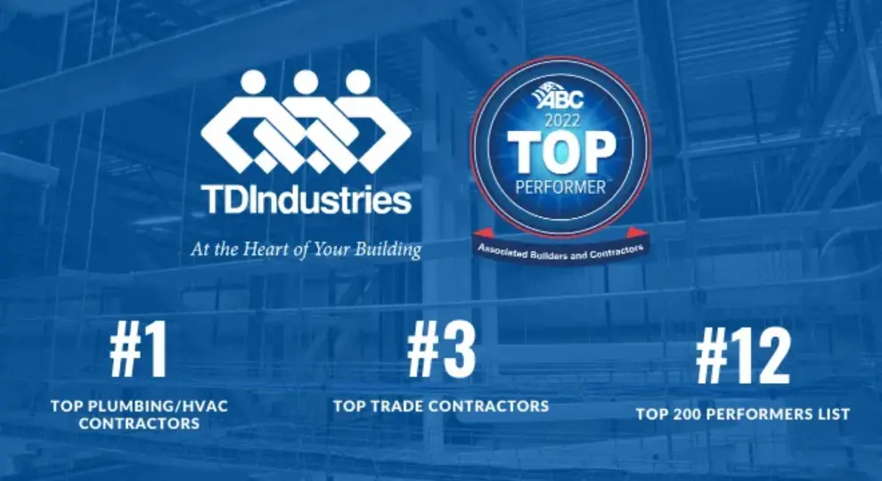 TDIndustries Recognized by ABC as a Top Performing U.S. Construction Company