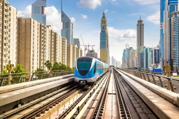 Dubai metro railway in a summer day in Dubai, United Arab Emirates | Hill International Contracted as Lead Technical Consultant for Athens Metro Projects