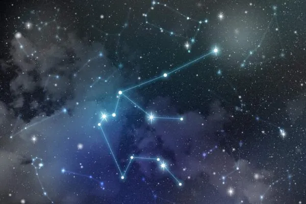 Zodiac star,Aquarius constellation, on night sky with cloud and stars | The Future is Written in the Stars